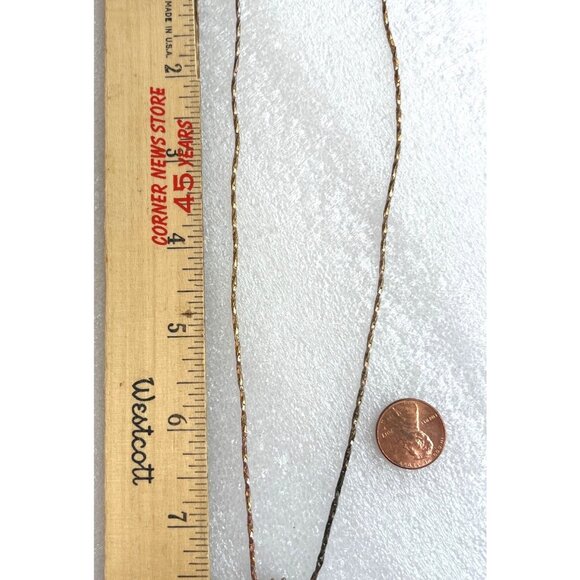 Gold-Tone Twisted Chain Necklace With Rhinestone Sunburst Pendant & Clasp Closur - Picture 3 of 6